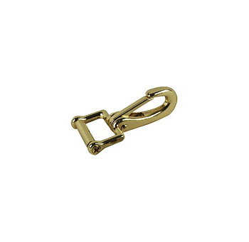 Snap hook with detachable loop, 7 cm, gold