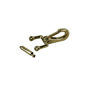Snap hook with detachable loop, 7 cm, gold