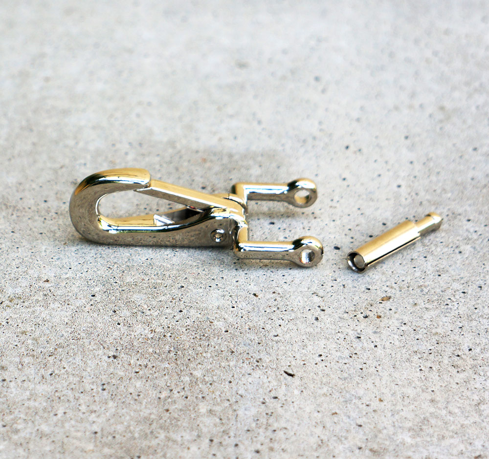 Snap hook with detachable loop, 7 cm, gold - 4