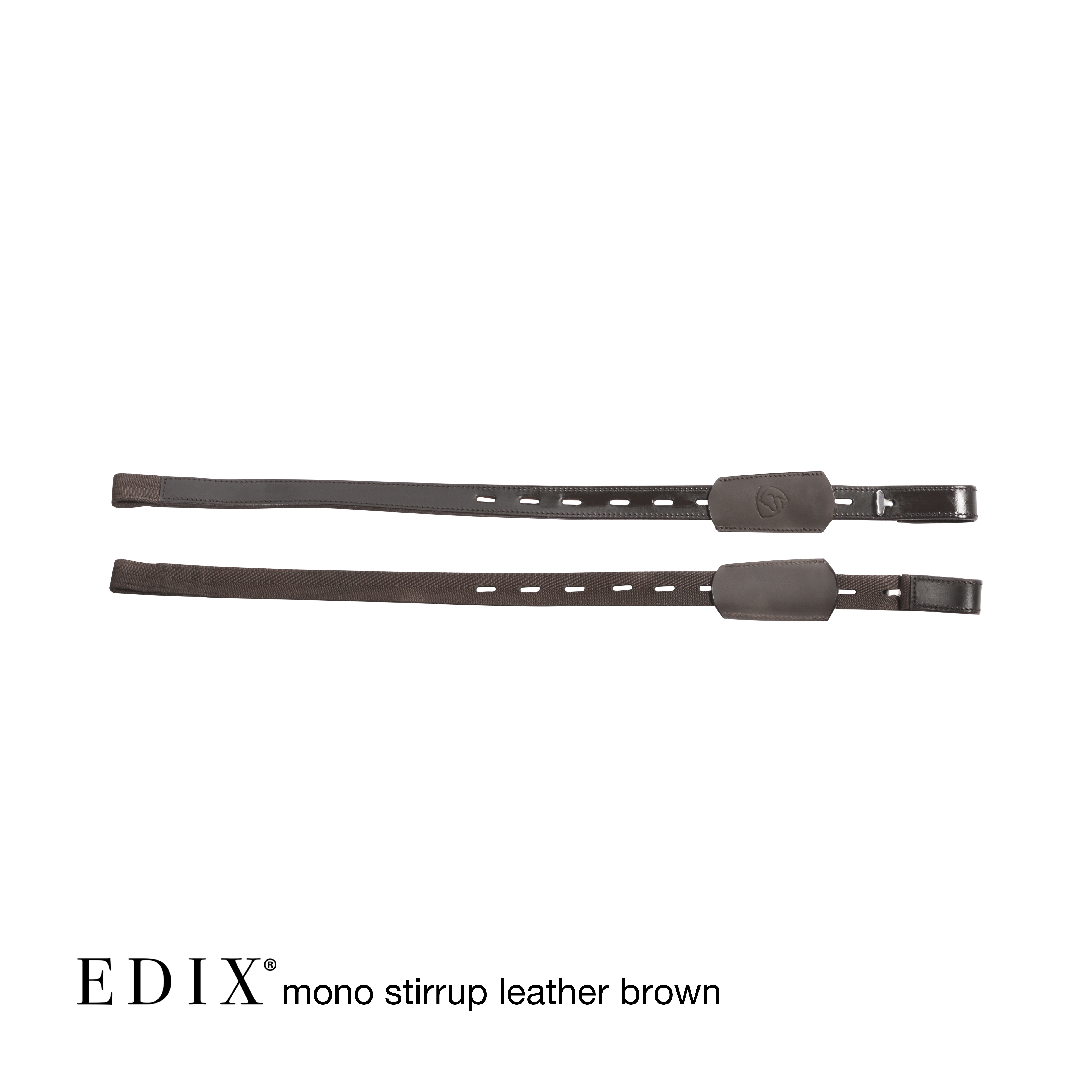Edix® Mono stirrupleathers / webbers (also for closed ring), brown - 6