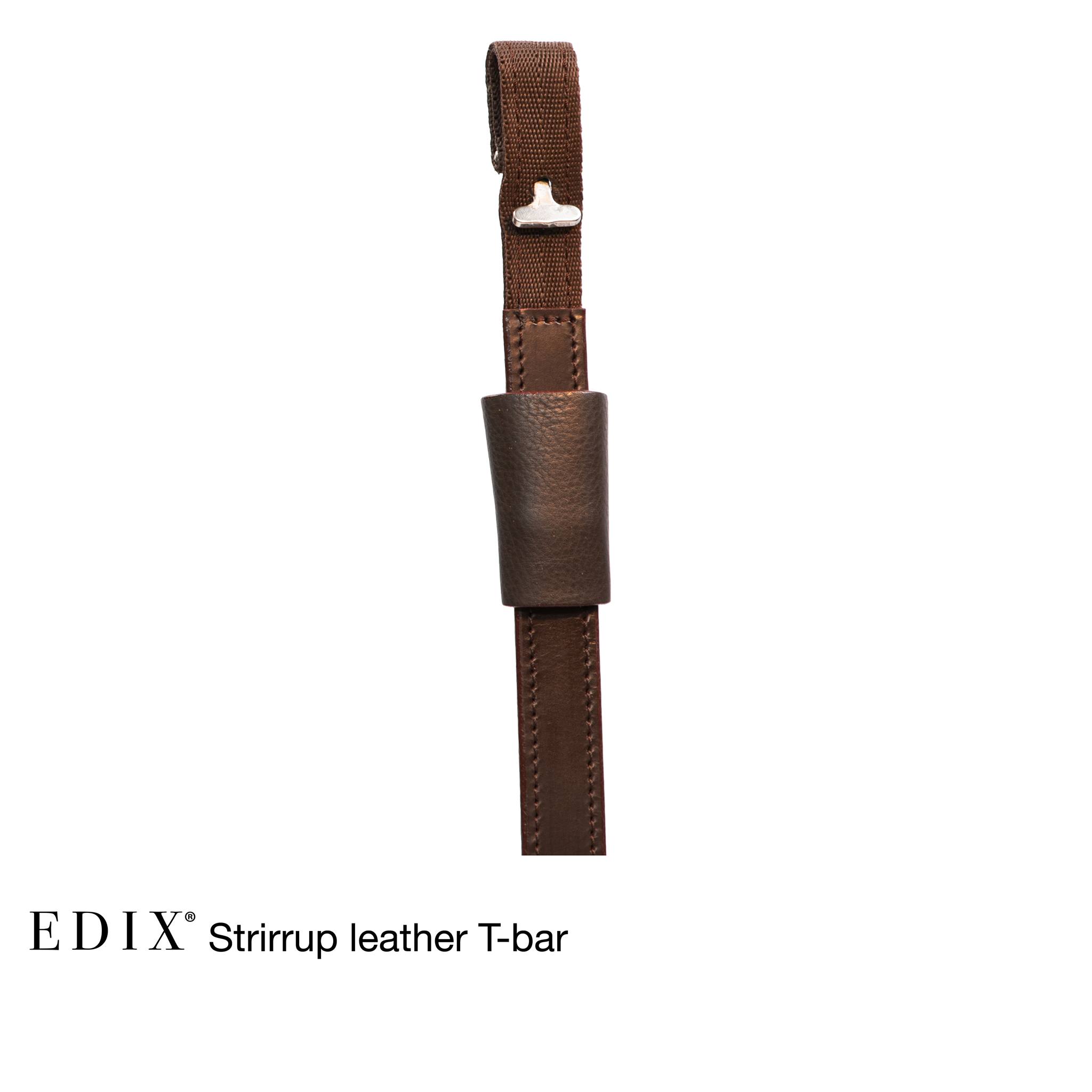 Edix® Mono stirrupleathers / webbers (also for closed ring), brown