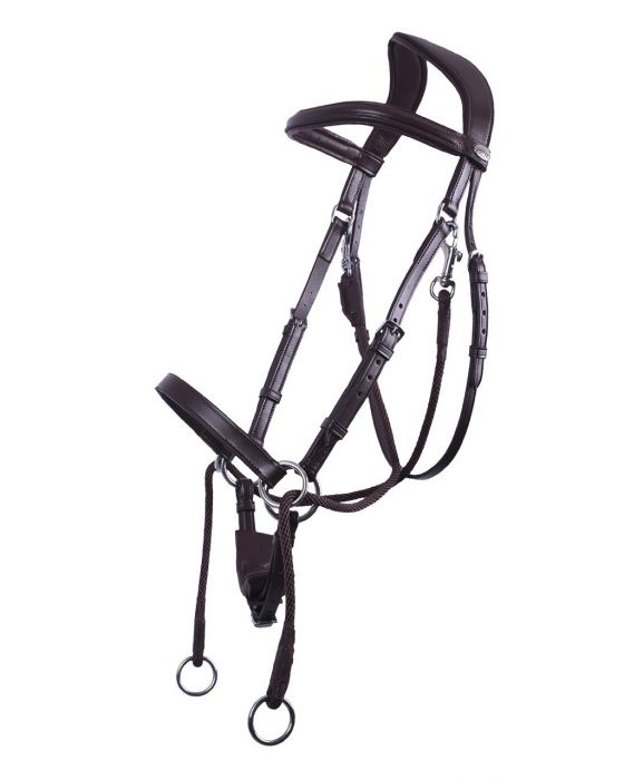 Bitless Bridle + Sidepull (3-i-1) QHP Ceto, inkl. tyglar, svart - 4