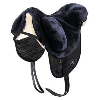 Horsedream® barbackasadel / lammskinnssadel Premium Plus XH - HÖG MANKE, grafit