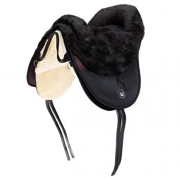 Horsedream® barbackasadel / lammskinnssadel Cloud Spezial+ (knästöd & dubbla kåpor), mörkbrun