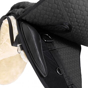 Horsedream® barbackasadel / lammskinnssadel Cloud Spezial+ (knästöd & dubbla kåpor), grafit