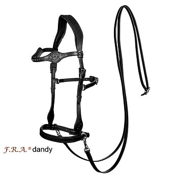 Sidepull anatomiskt med tyglar - F.R.A® 'Dandy', svart