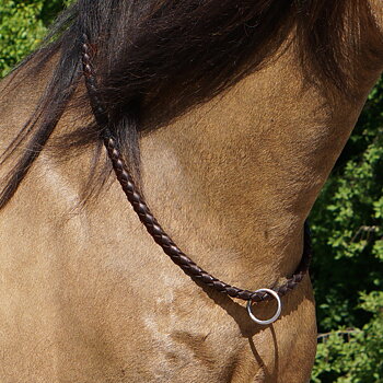F.R.A® Cordeo/Halsring 'Kripton', Flätat läder, chocolate