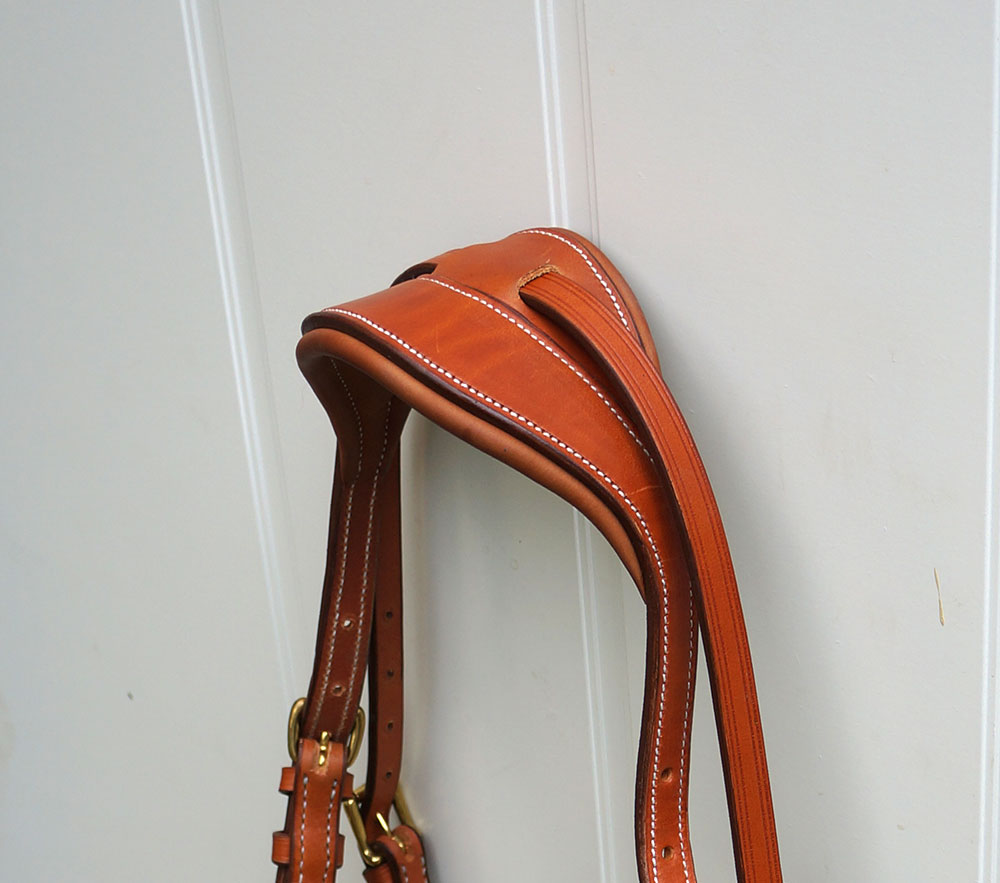 Anatomical cavesson Marjoman Carolina DeLuxe, for riding and lunging, natural - 5