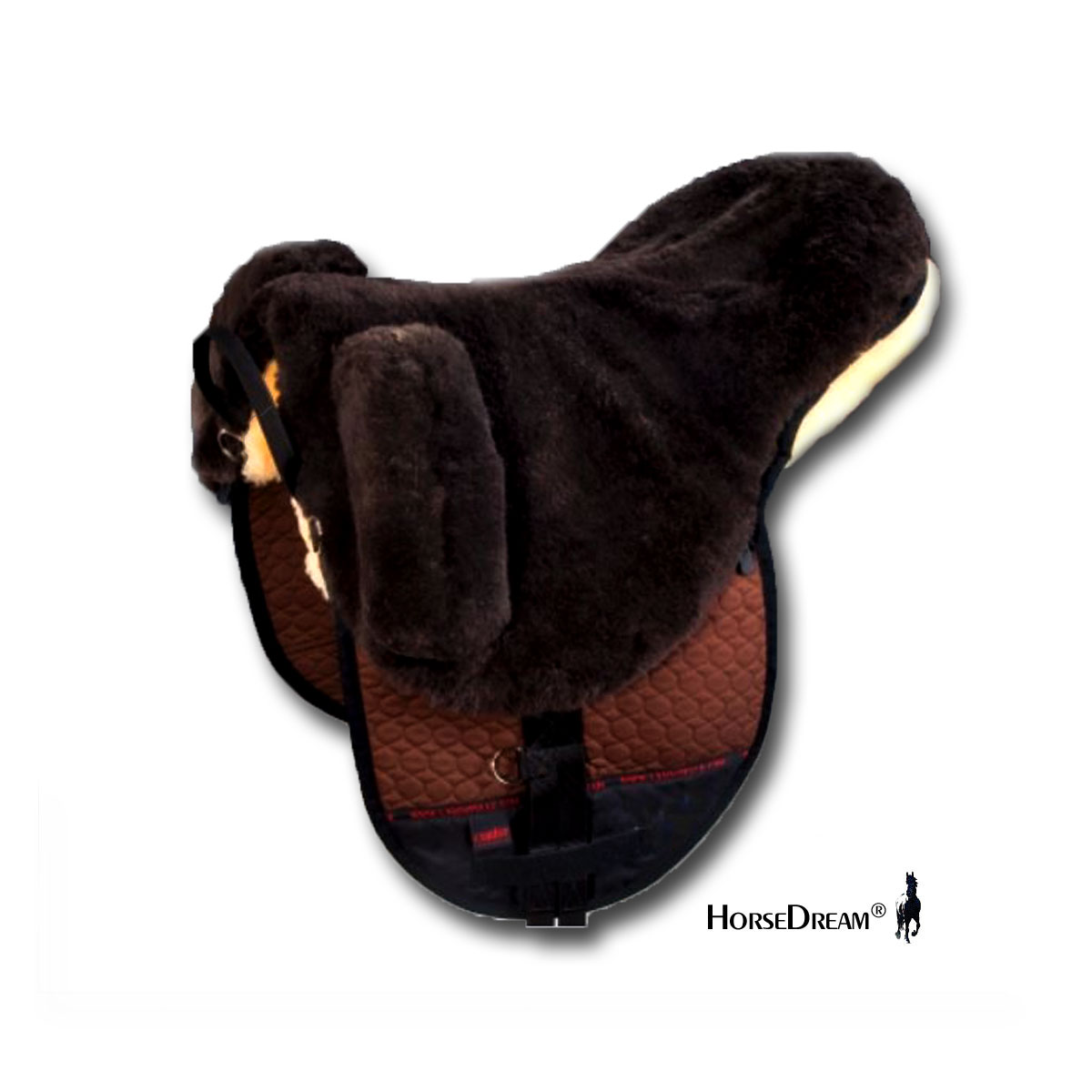 Horsedream® Bareback saddle / lambskin saddle Premium Plus Brown S/M - 3