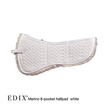 EDIX® Halfpad / Correctionpad med äkta Merinoull (inkl. lägg) - vit, XS (52 cm)