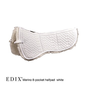 EDIX® Halfpad / Correctionpad med äkta Merinoull (inkl. lägg) - vit, XS (52 cm)