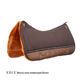 EDIX® Westernpad Premium, äkta Merinoull (inkl. 8 st ilägg), cappuccino