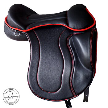Gaiter III DeLuxe (bomlös med vadderade kåpor), svart/röd