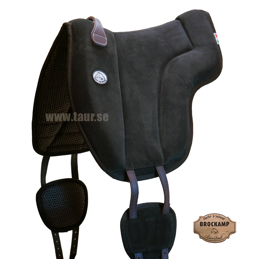 Brockamp Special - Ridpad / Barbackasadel i mocka (svart)