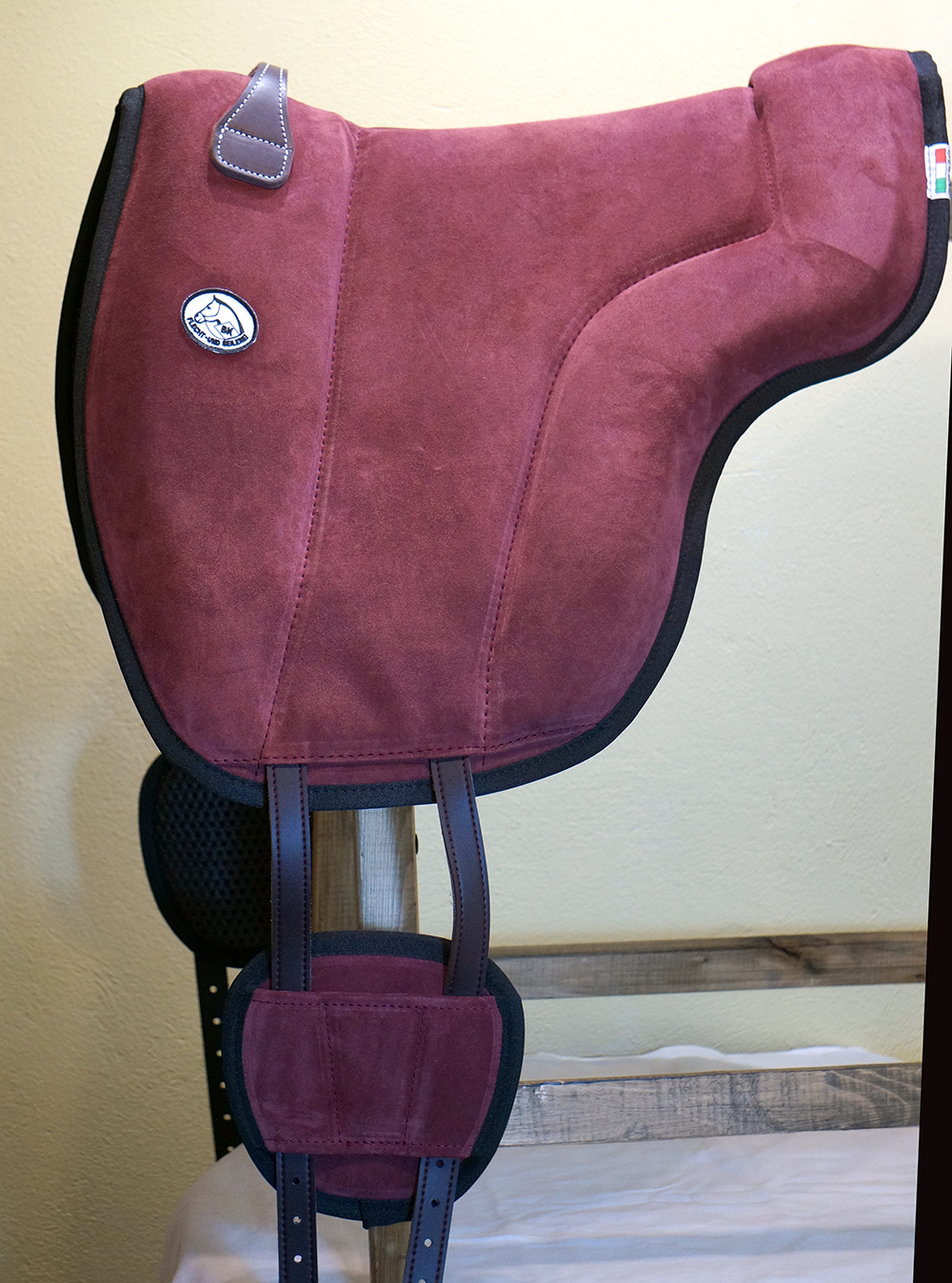 Brockamp ride pad / barebackpad in suede 'Special', bordeaux - 4
