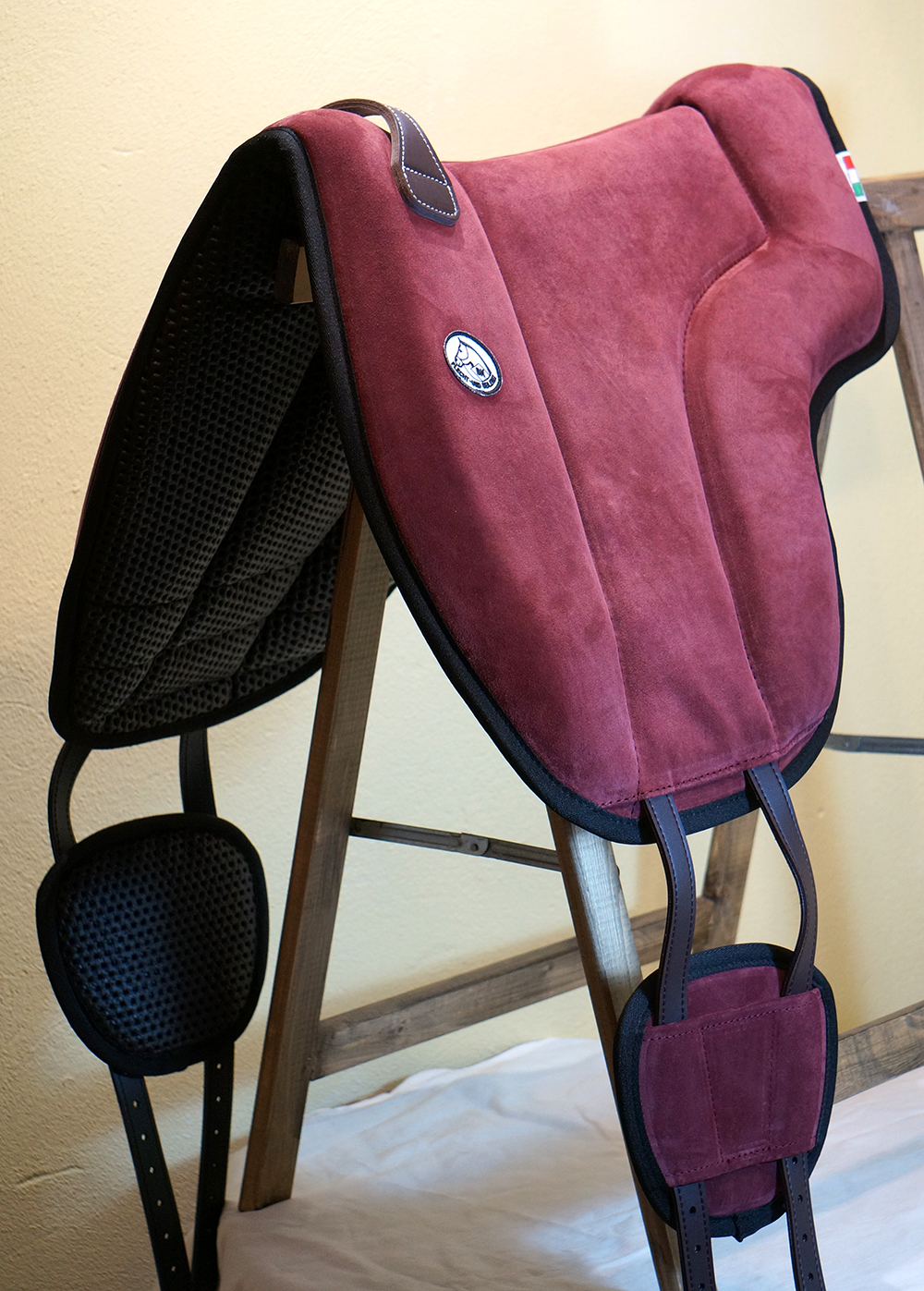 Brockamp ride pad / barebackpad in suede 'Special', bordeaux - 5
