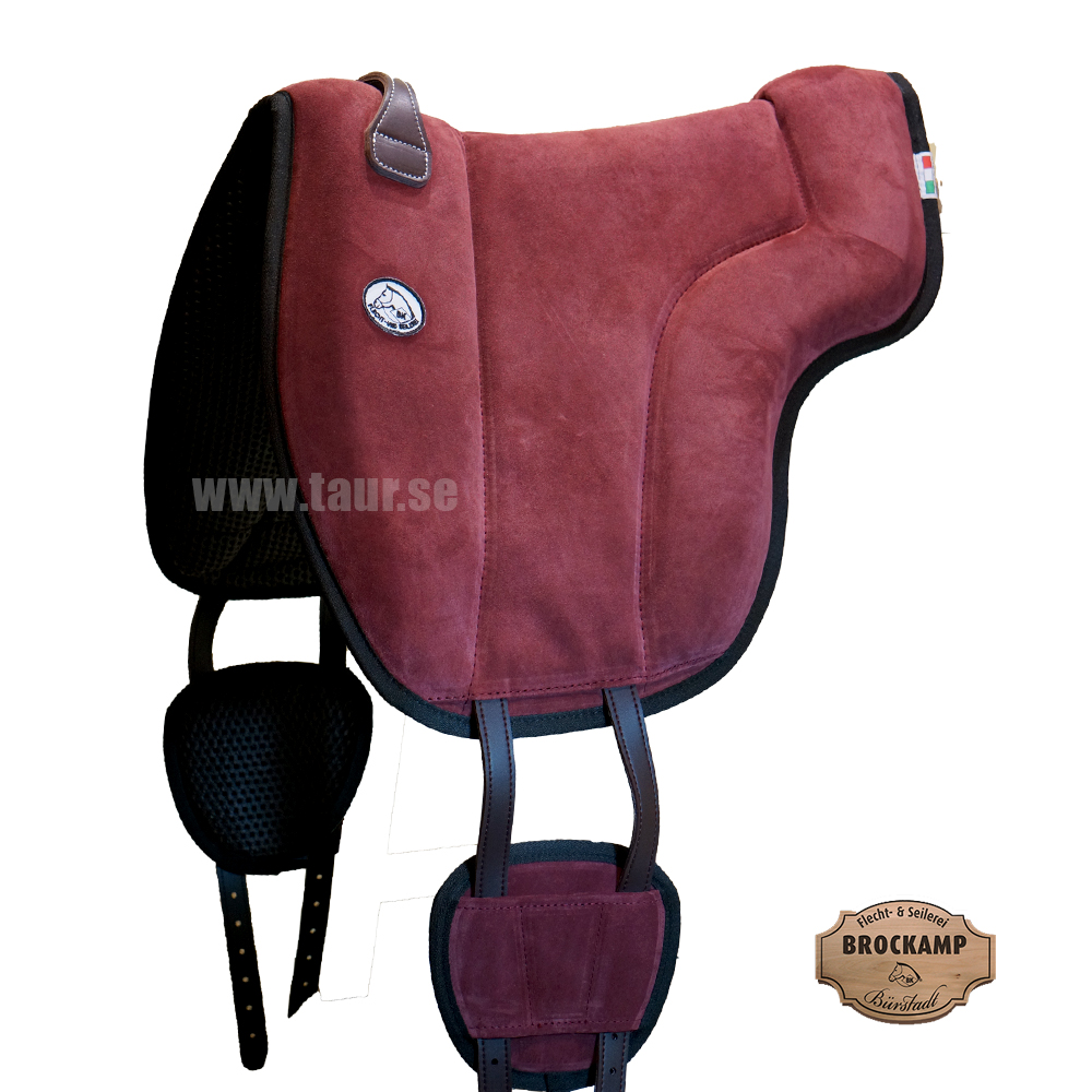 Brockamp ride pad / barebackpad in suede 'Special', bordeaux