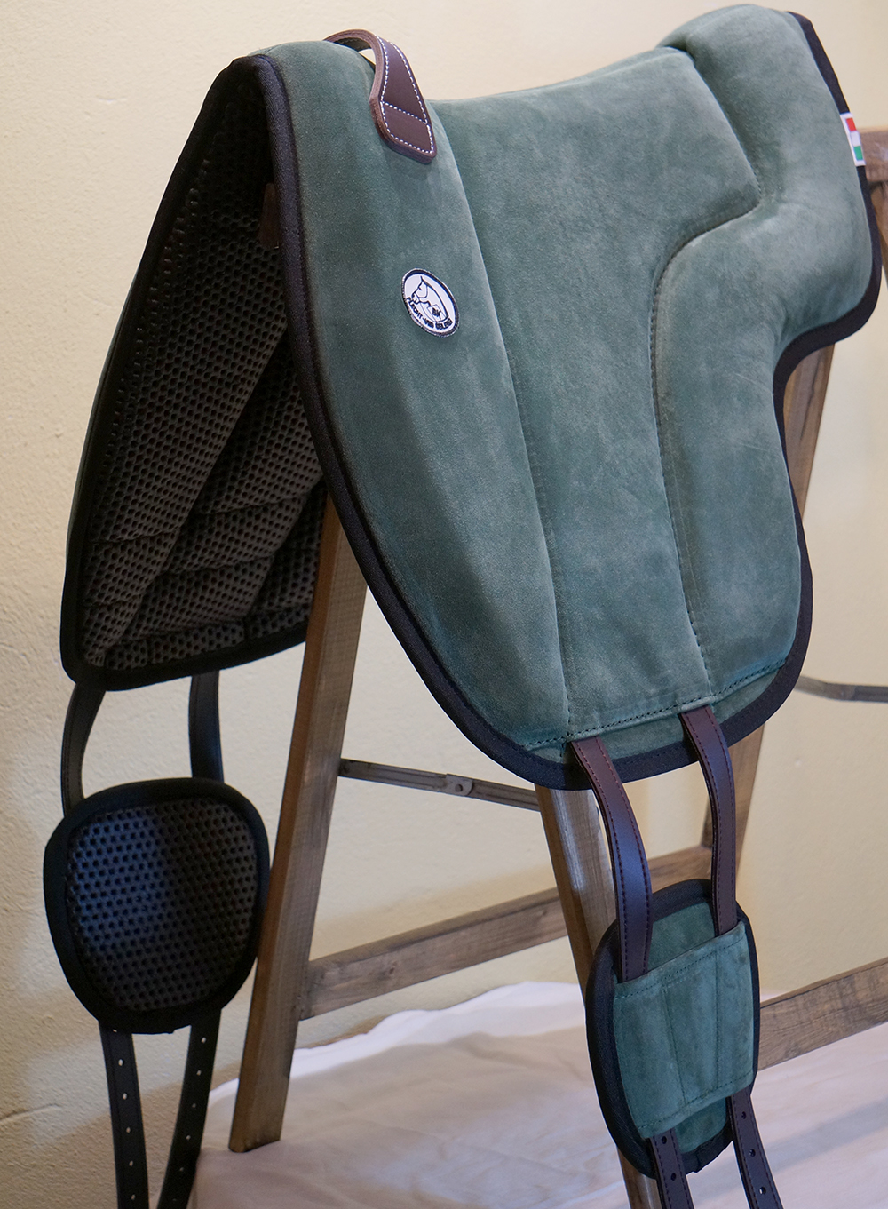 Brockamp ride pad / barebackpad in suede 'Special', green - 4