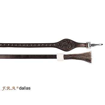 Split Reins med hakar, F.R.A® 'Dallas' DeLuxe, mörkbrun
