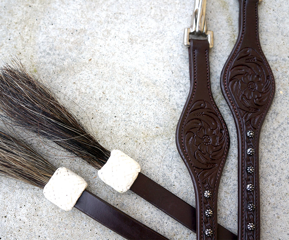 Split Reins med hakar, F.R.A® 'Dallas' DeLuxe, mörkbrun - 4