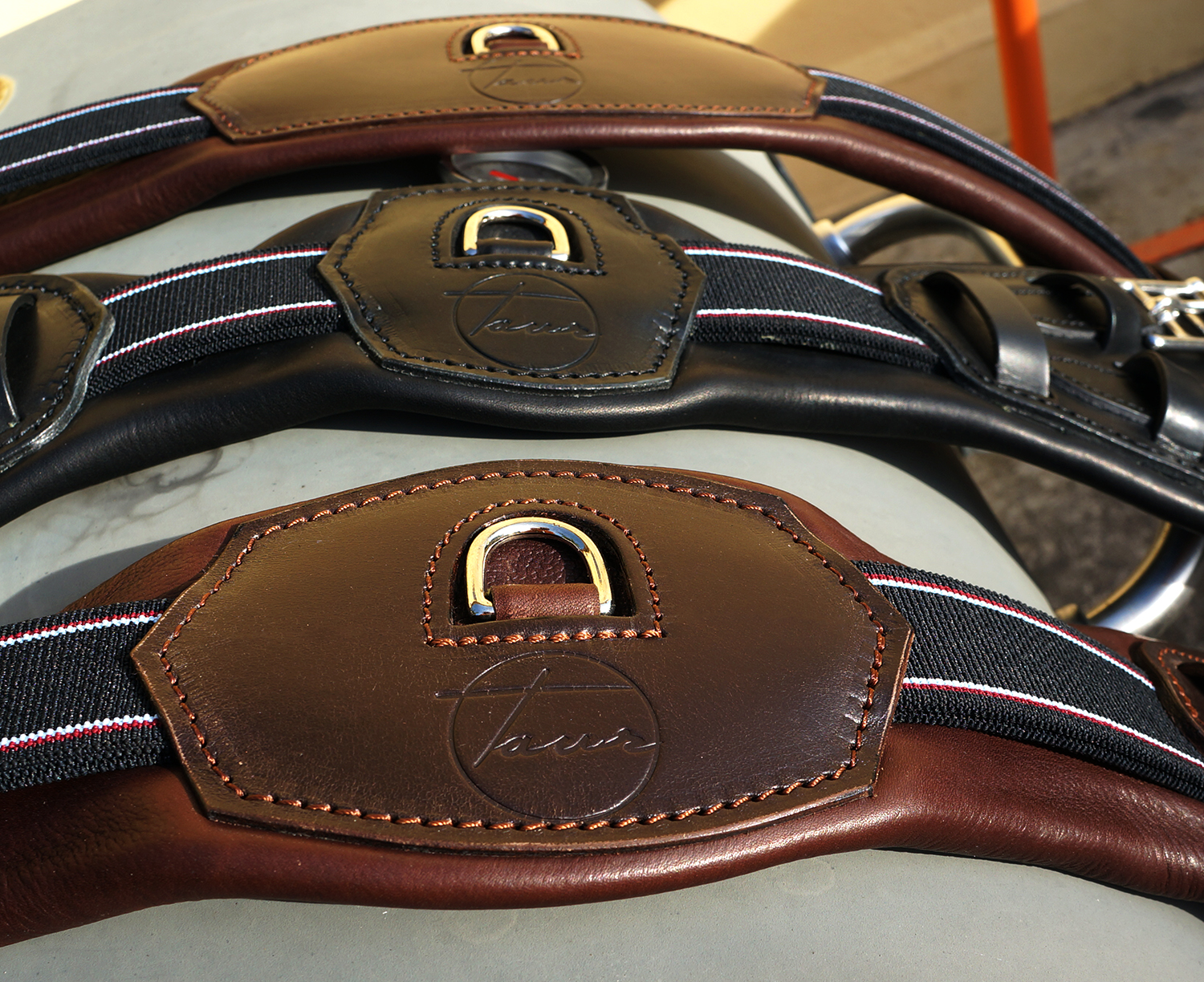 Dressage girth Opux ErgoFlex (70, 80 cm), brown - 4
