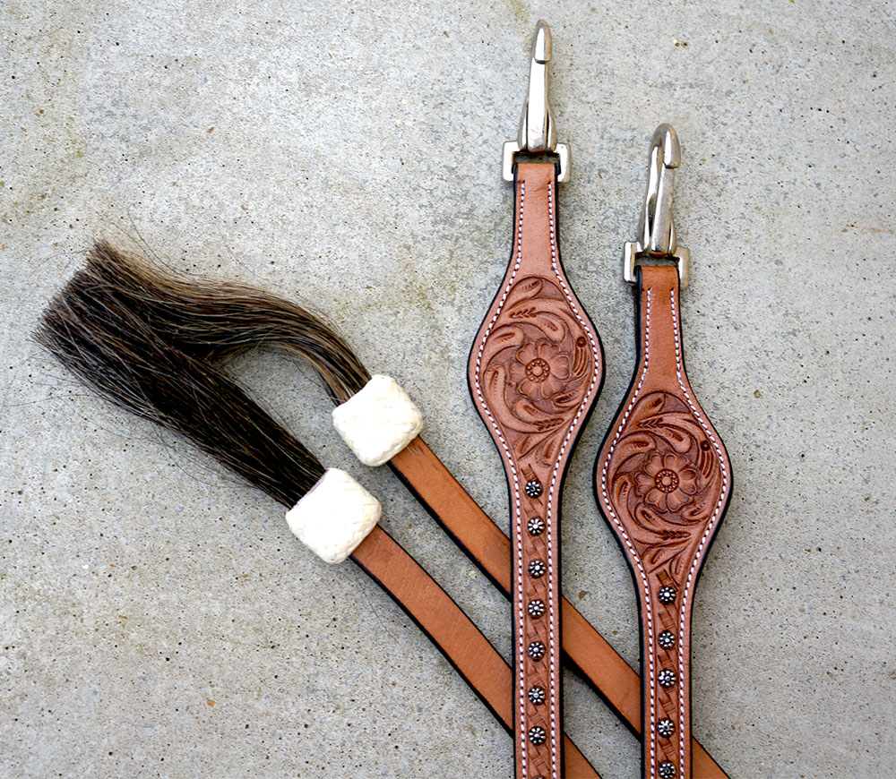 Split Reins med hakar, F.R.A® 'Dallas' DeLuxe, natur - 4