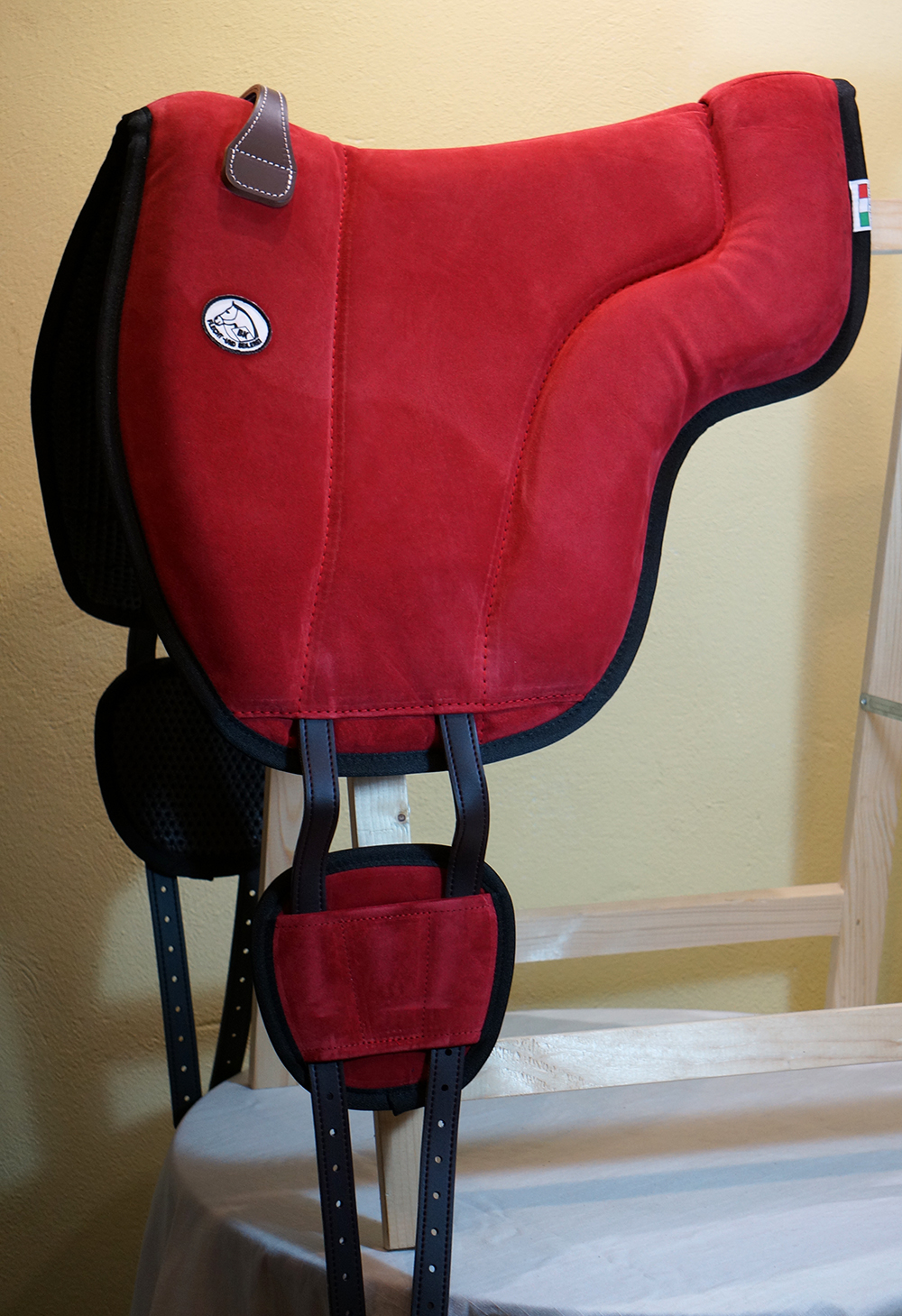 Brockamp ride pad / barebackpad in suede 'Special', red - 3