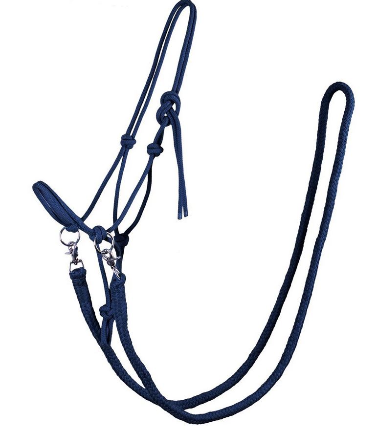 Ridrepgrimma med tyglar QHP, marinblå - 3