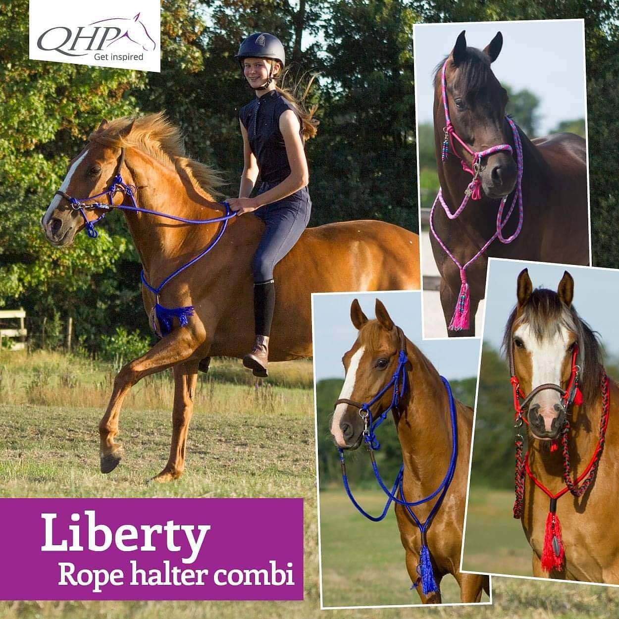 Rope halter combi Liberty QHP,  fuchsia - 6