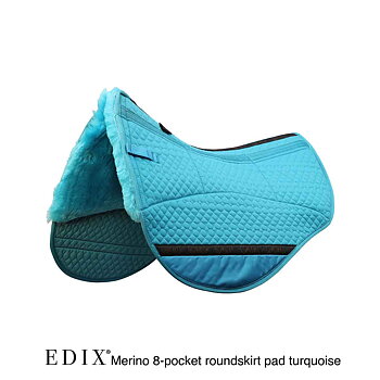 EDIX® Westernpad RoundSkirt Premium, äkta Merinoull (inkl. 8 st ilägg), turkos, S