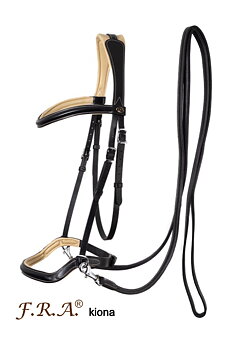 Sidepull Dressage F.R.A® Kiona, anatomiskt, inkl. tyglar, svart