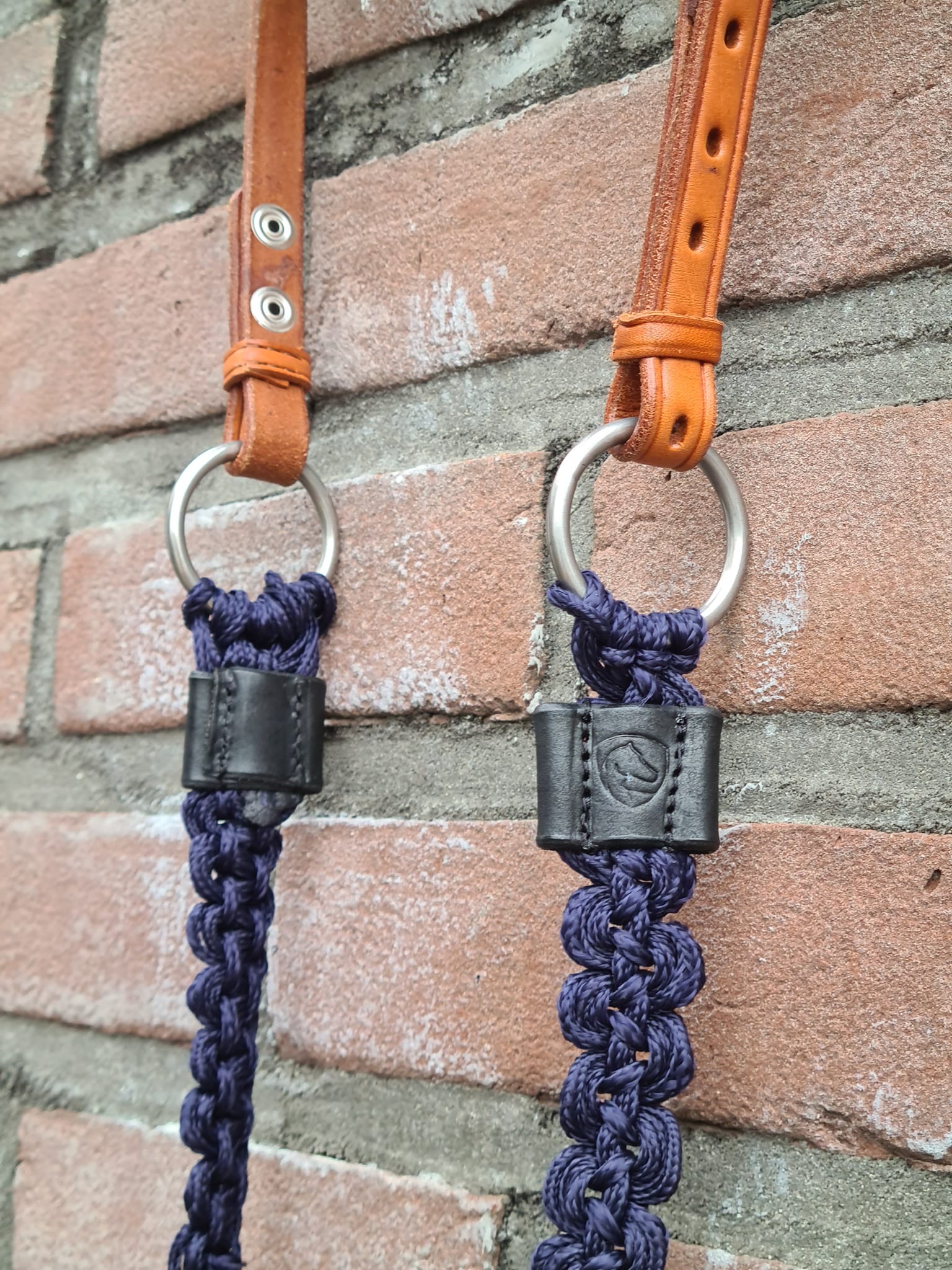 Necklace / cordeo Edix© Aisha, navy blue - 7