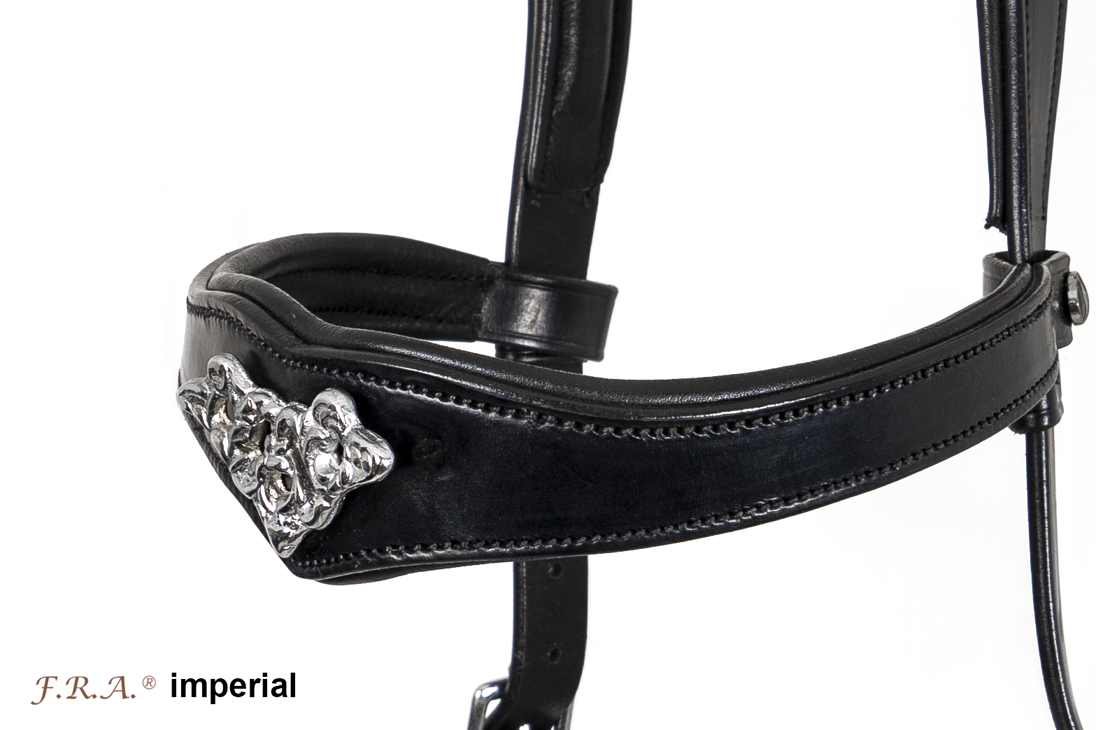 Hackamore line F.R.A® 'Imperial' with handles and reins, black - 4