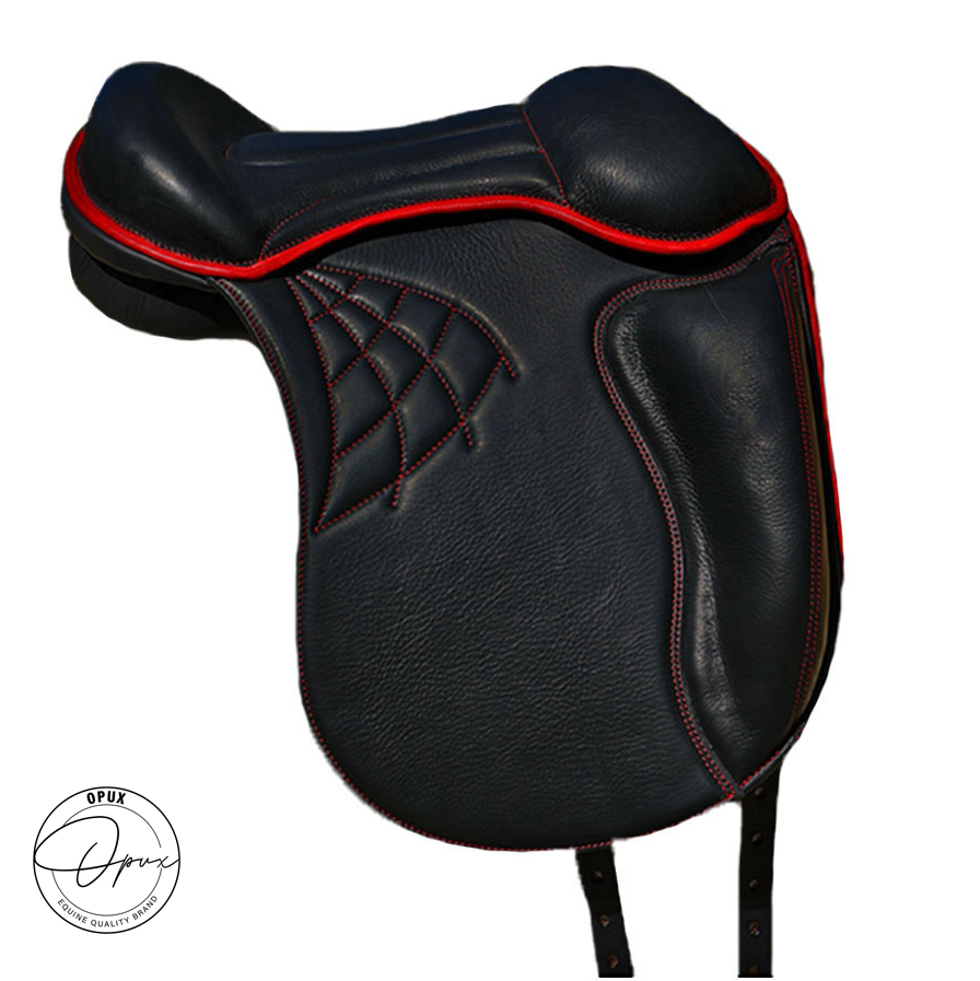 Gaiter II DeLuxe (treeless with padded flaps), black/red