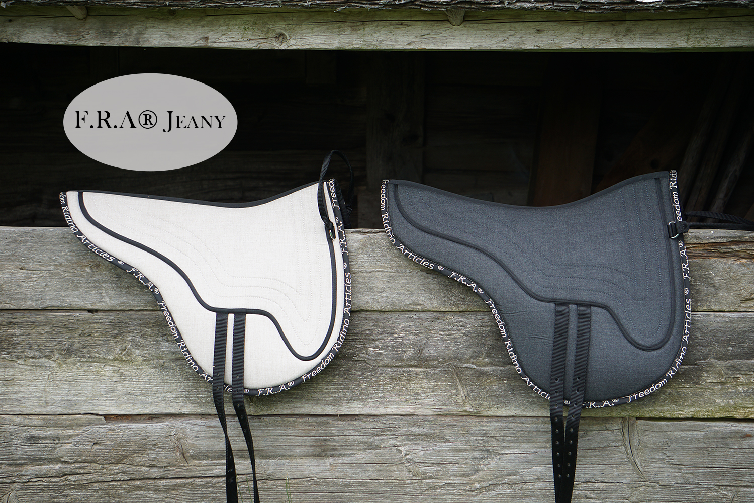Bareback saddle / ride pad F.R.A® Jeany Denim (Close Contact), black - 8