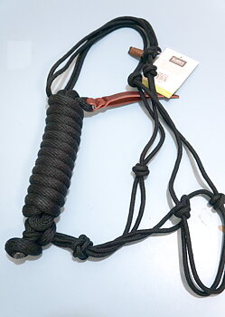 Organic bamboo! EcoLuxe™ Bamboo rope halter incl. lead rope, black