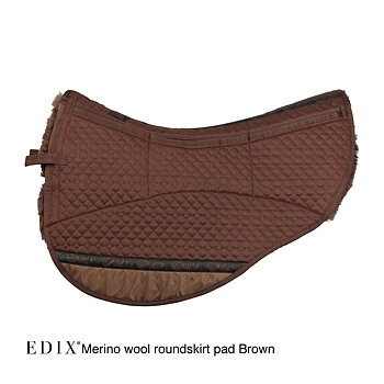 EDIX® Westernpad RoundSkirt Premium, äkta Merinoull (inkl. 8 st ilägg), brun, M/L
