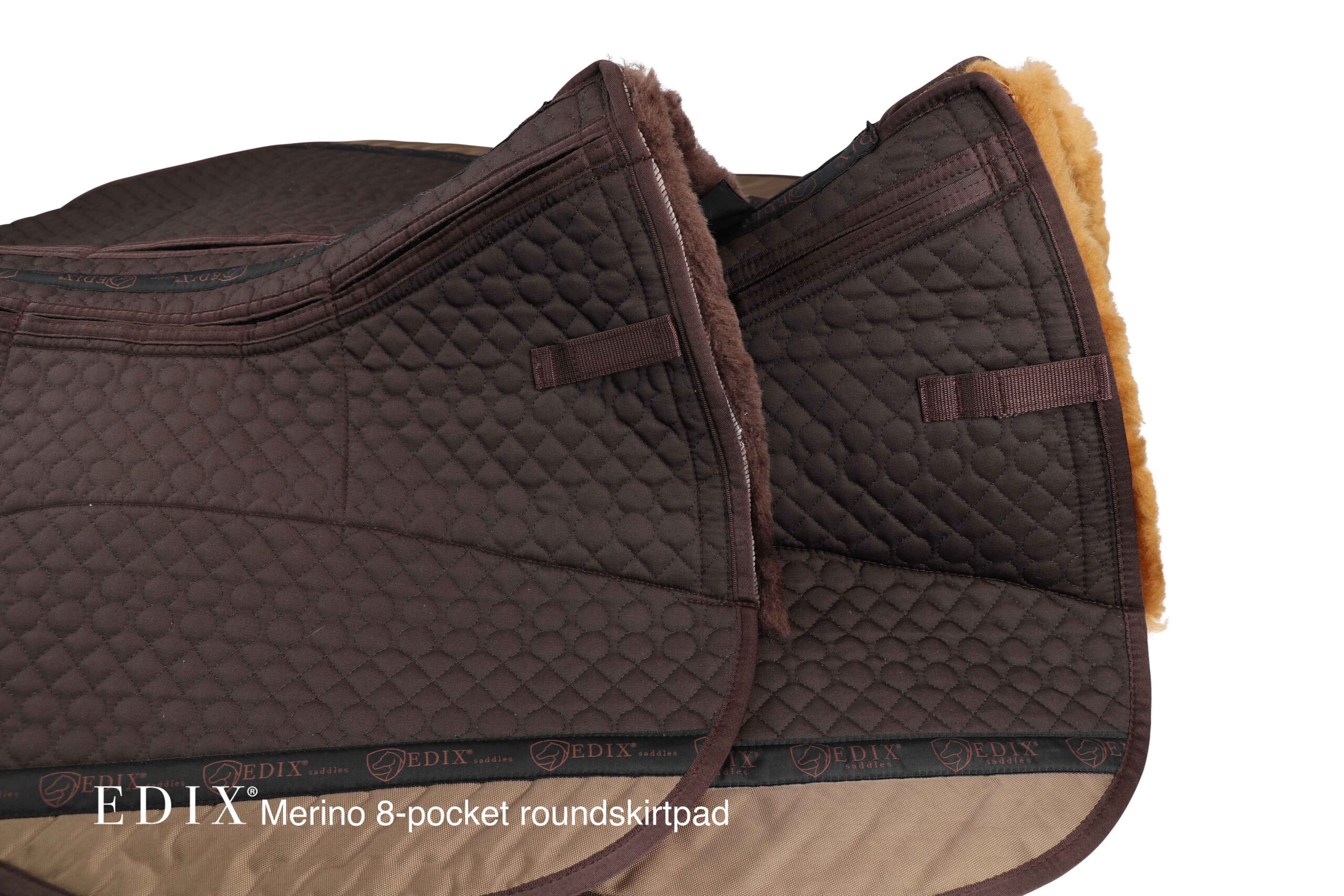 EDIX® Westernpad RoundSkirt Premium, genuine Merino wool (incl. 8 inserts), brown, M/L - 5