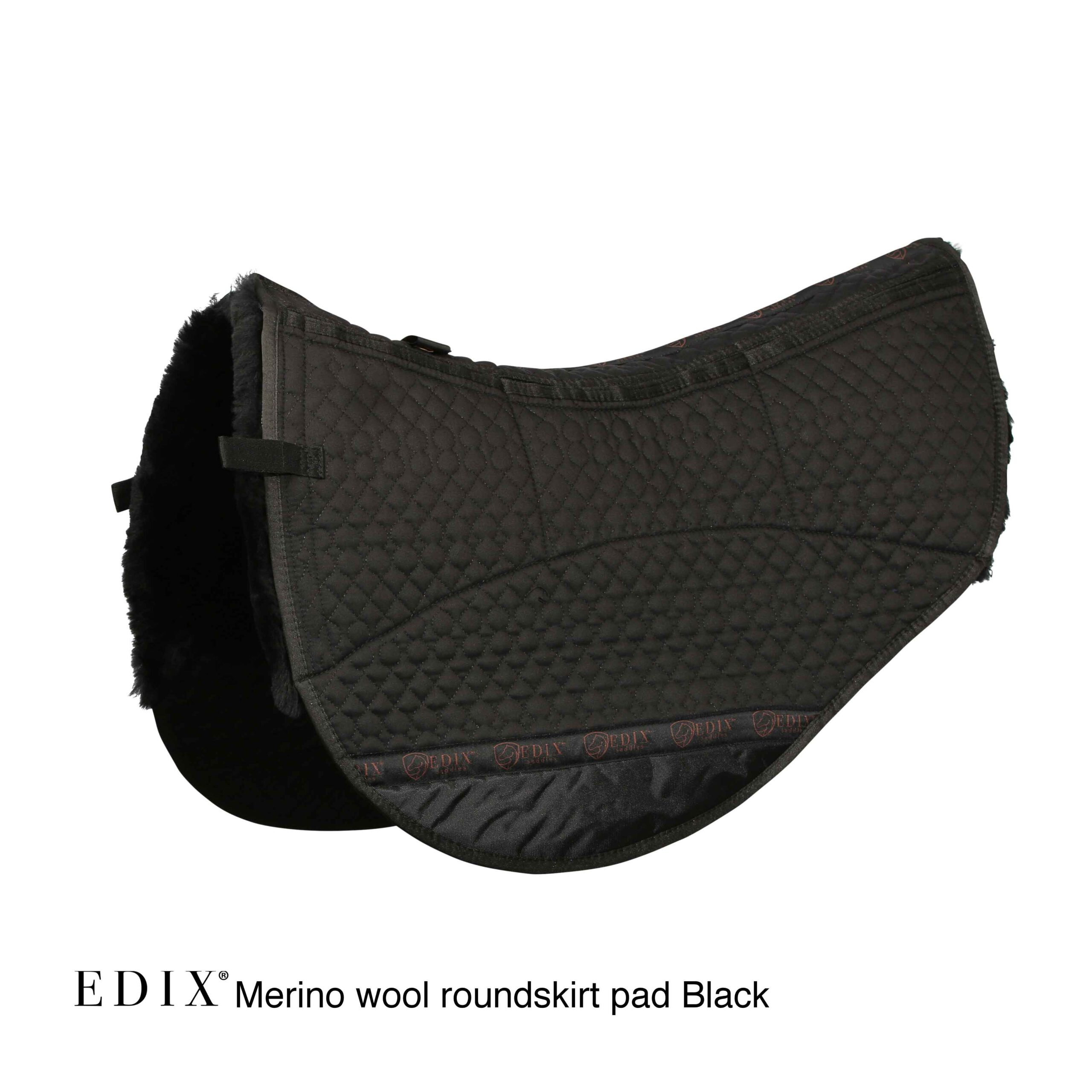 EDIX® Westernpad RoundSkirt Premium, äkta Merinoull (inkl. 8 st ilägg), svart, M/L