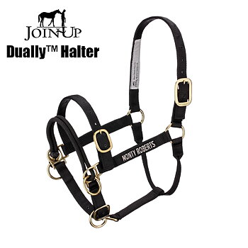 Monty Roberts träningsgrimma DUALLY™  - Medium / Svart (större island, varmblod, fullblod mfl.)