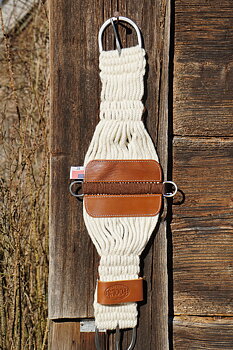 Mohair western string girth Pool's in mohair, natural / light brown