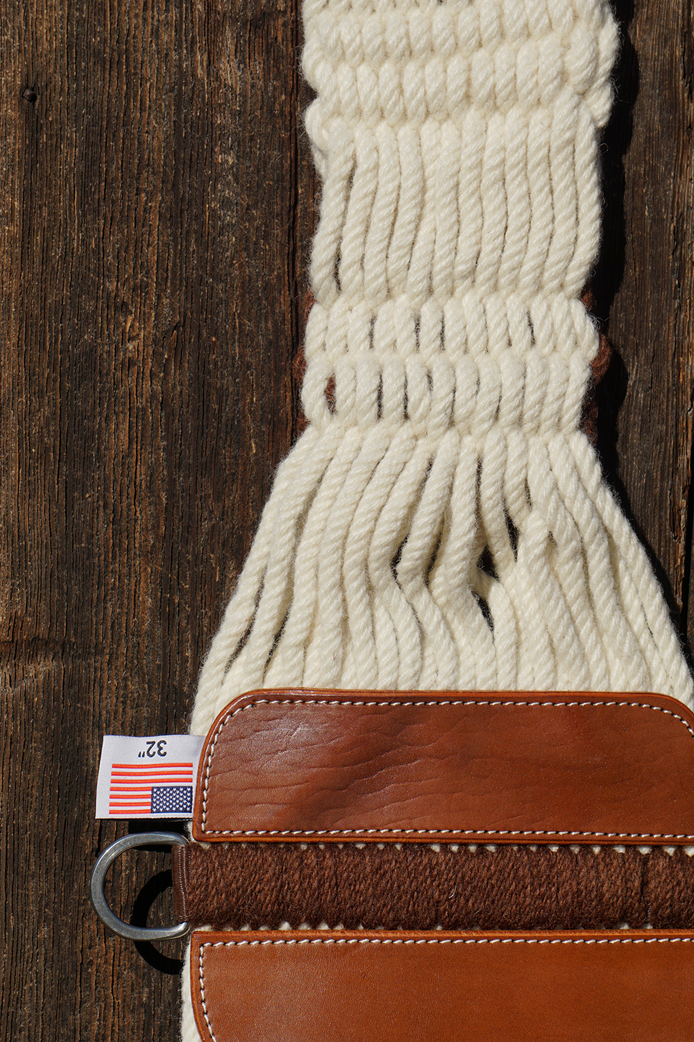 Mohair western string girth Pool's in mohair, natural / light brown - 4
