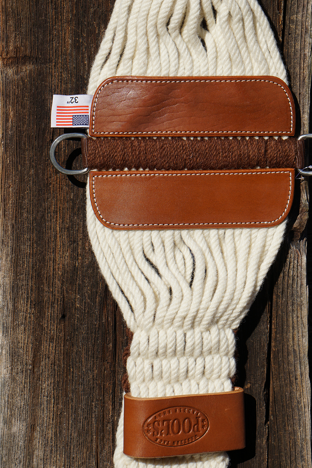 Mohair western string girth Pool's in mohair, natural / light brown - 3