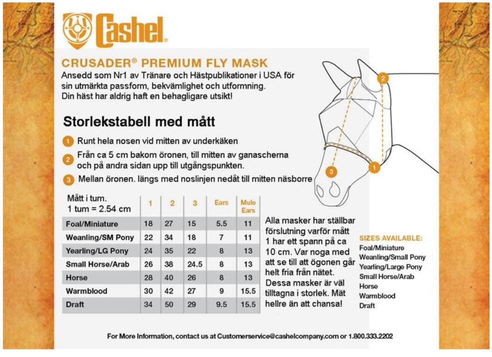 Cashel© Crusaders™ Fly Mask / flughuva med öron och förlängd nos - 3