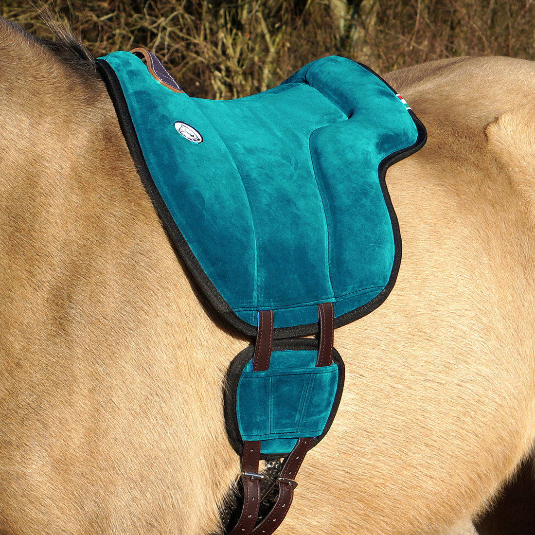 Brockamp ride pad / barebackpad in suede 'Special',  petrol - 6