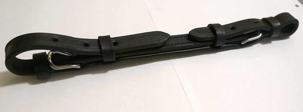 Curbstrap in leather 'DeLuxe' (extra wide), black - 2