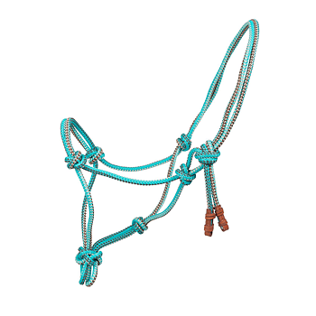 Rope halter Globus Basic turquoise/tan (pony up to X-Full) 