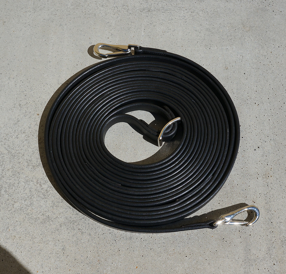 F.R.A® Long rein in leather, 6,8 m, black - 2
