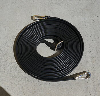 Långtygel i läder F.R.A® - 6,8 m, svart