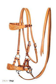 Sidepull with reins - F.R.A® 'Diego', natural